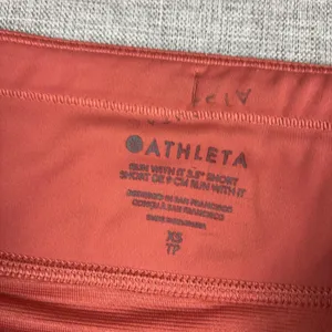 Athleta Run With It Shorts Womens XS Orange Running 3.5in Lined Athletic Gym thumbnail 4