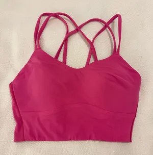 Lululemon Athletica Fuchsia Strappy Sports Bra thumbnail 1