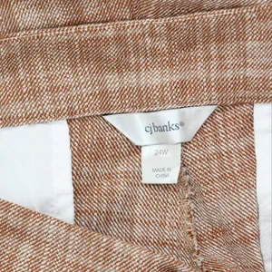 NWT Cj Banks Size Textured Relaxed Fit High Rise Trousers 5331 16W Brown Red thumbnail 4