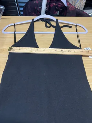 Old Navy Fitted Sleeveless Halter Rib-Knit Midi Dress Black S NWT thumbnail 14