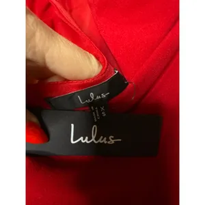 NWT Lulus Keep It Interesting Red Asymmetrical Cutout Halter Maxi Dress Party XS thumbnail 7