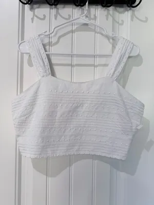 Avec Les Filles White Embroidered Crop Tank 12 thumbnail 2