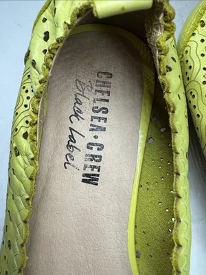 chelsea crew lime yellow green perforated ballet flats leather 9 colorful casual thumbnail 4