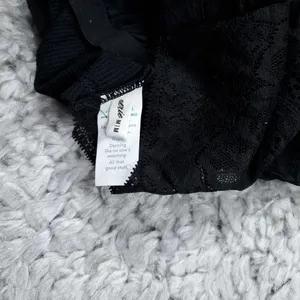 Aerie Waffle Lace Longline Bralette Unlined Black Size Medium thumbnail 5