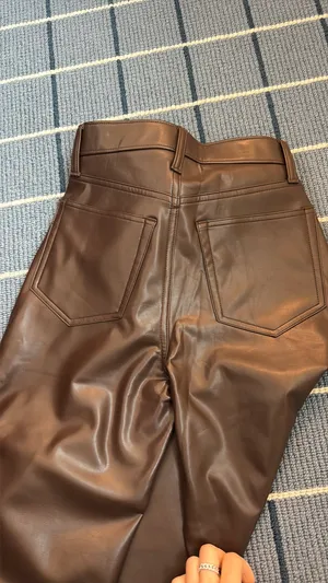 Chocolate Brown Abercrombie Vegan Leather Pants thumbnail 6