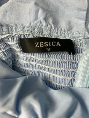 Zesica Strapless Light Blue Ruffle Top Sundress MD thumbnail 11