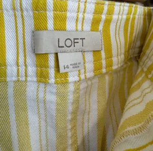 SALE! Yellow Stripe LOFT Cotton Skirt Size 14 EUC thumbnail 5