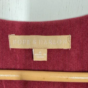 Hope &‎ Harlow Corduroy Mini Dress Womens Sz 6 Red V-Neck Front Zip Short Sleeve thumbnail 8