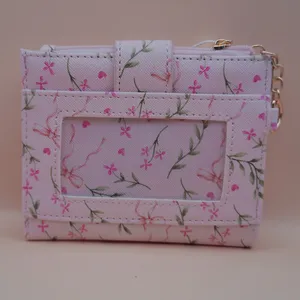 Blush Crush‎ Pink Floral Bow Vegan Leather Wallet NEW thumbnail 6