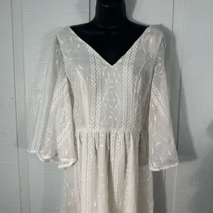 Sugar+Lips Off White Boho Lace Overlay Dress No Size EUC thumbnail 7
