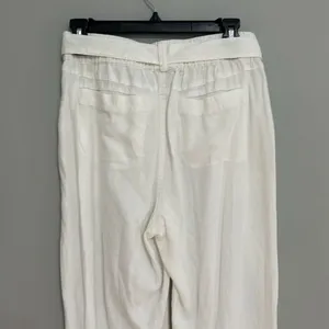 SOHO White Linen Blend Casual Boyfriend Pants thumbnail 5