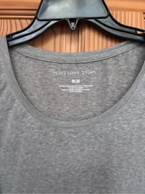 Gray Cold-Shoulder Top with Tie Sleeves thumbnail 3