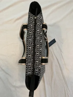 Tommy Hilfiger Black & Cream Jacquard Logo Tote thumbnail 5