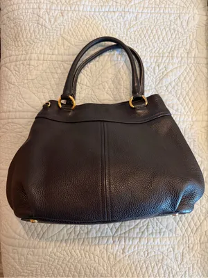 PRADA BR4393 Vitello Daino Leather East West Tote Black Gold 2-Way Bag thumbnail 3