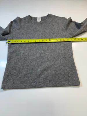 Garnet Hill 100% Cashmere Women's Gray Scoop-Neck Knit Sweater thumbnail 4
