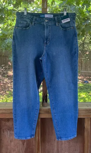Old Navy Women's O.G. Straight Jeans Braided Waistband Size 10. NEW! thumbnail 1