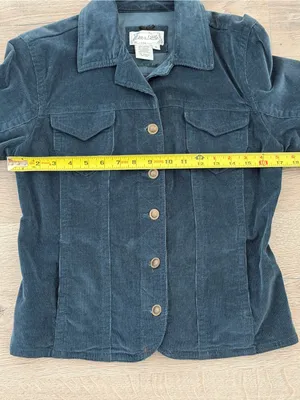 Live a Little Women’s Small Teal Corduroy Jacket Button Front Fitted Stretch thumbnail 6