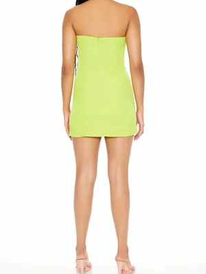 Forever 21 Neon Lime Strapless Mini Swim Cover-Up thumbnail 2