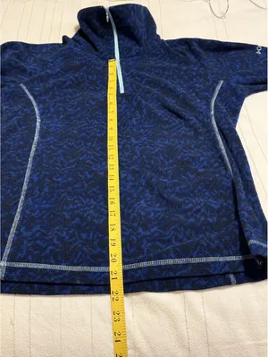 Columbia Sportswear Blue Print‎ Half Zip Fleece Pullover Women's Small thumbnail 7