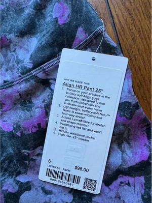 Lululemon Align High Rise 25” Floral Shift Multi Size 6 NWT thumbnail 4