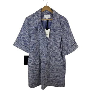 NWT Pomander Place Tuckernuck Blue‎ Tweed Shift Dress XL Old Money Preppy Office thumbnail 2