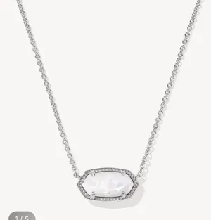 Kendra Scott Mother of pearl silver necklace thumbnail 4