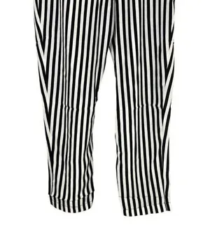 NWT Sans Souci Striped Lightweight Satin Feel Trouser Ankle Pant XL Black White thumbnail 9