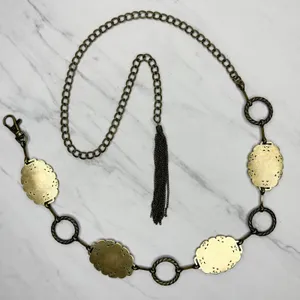 Floral Filigree Bronze Gold Tone Chain Belt OS ✨ thumbnail 2