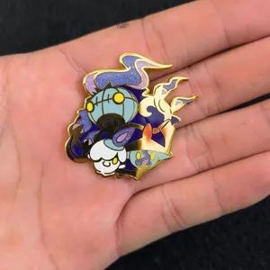 Pokémon Litwick Lampent and Chandelure Enamel Pin thumbnail 2