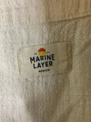 Marine Layer white gauze short sleeve blouse women's size medium thumbnail 3