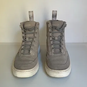 Dr. Martens Kamar Suede High Top Sneakers Women’s 8 Gray Taupe Perforated Boots thumbnail 3