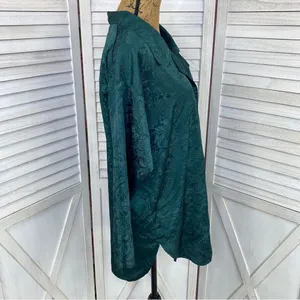 Victoria’s Secret Vintage‎ Satin Brocade Nightshirt Green Small thumbnail 3