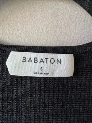Babaton Aritzia Women’s Black Sculpt Knit Ribbed Plunging V Neck Tank Size Small thumbnail 2