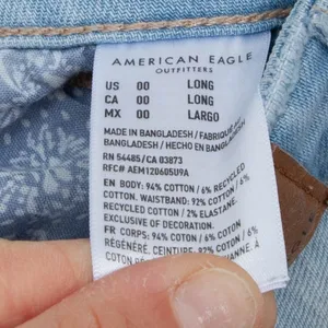 American Eagle Straight Taper Distressed Mom Jeans‎ Women's Size 00 Long thumbnail 9