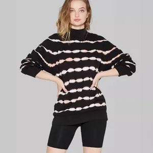 Wild Fable Oversized Black White Tie Dye Mockneck Sweatshirt Size Medium thumbnail 7