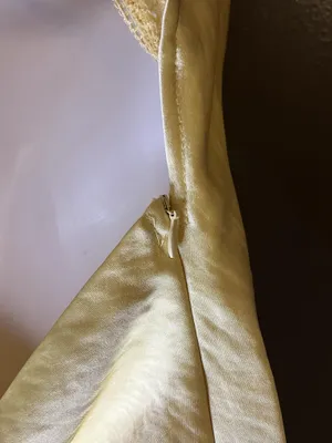 Cider Dress Womens Medium Yellow Satin Lace Cowl Neck Backless Slip Maxi thumbnail 12