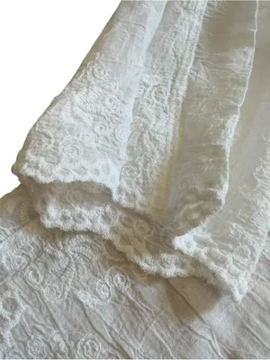 White Embroidered Cotton Gauze Lace Button Front Cottagecore Boho Blouse XL Top thumbnail 9
