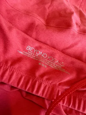 Beyond Yoga Bold Coral Midi Dress Stretchy Slimming Slit Casual Size Medium thumbnail 11