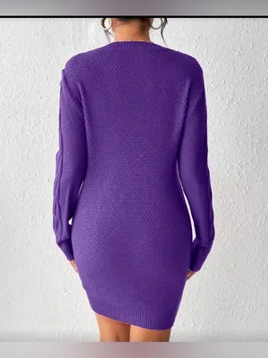 Purple sweater dress, Idea for Daphne Blake Scooby doo costume! thumbnail 3