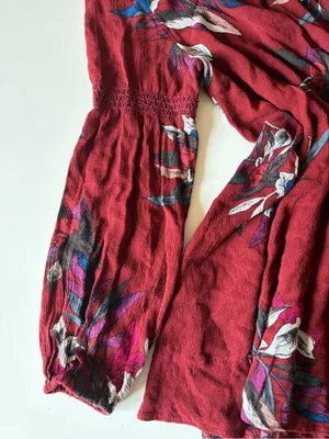 Free People Women's Electric Orchid Print Swing Tunic Mini Dress Red Size Medium thumbnail 4