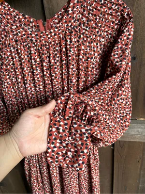 Bb Dakota Burnt Orange Speckled Boho Fall Maxi Dress thumbnail 3