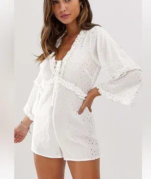 ASOS FASHION UNION BEACH ROMPER IN GOLD SPOT Women’s Size US6 thumbnail 1