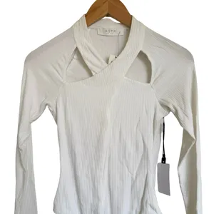 ASTR The Label White Ribbed Bodysuit With Cutout‎ Detail Small S NWT thumbnail 2