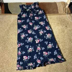 Lauren Ralph Lauren Cottagecore Navy Floral Poppy Ruffle‎ Midi Dress LN02178 thumbnail 2