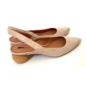 Matiko Anthropologie Heeled Suede Slingback Heel Peach Tan Size 36 US 5.5-6 NEW thumbnail 3