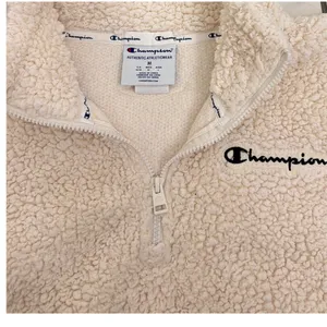 Champion Cream Sherpa Quarter Zip Fleece Pullover Sweatshirt Women's Medium thumbnail 5