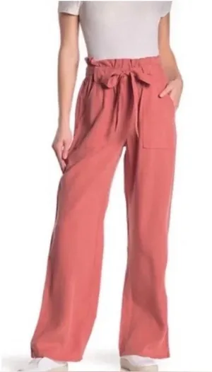 Thread + Supply Women’s Pink/Salmon High Waisted Wide Leg CasualPants Medium thumbnail 1