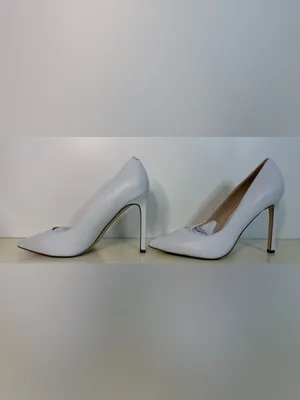 NWT Nine West White Pointed-Toe Leather Pumps thumbnail 3