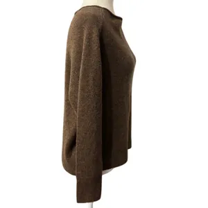 Quince 100% Mongolian Cashmere Boatneck Sweater, Brown, Size XS thumbnail 2