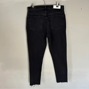 RE/DONE Redone Originals 90's High Rise Ankle Raw Hem Crop Faded Black Jeans 29 thumbnail 3